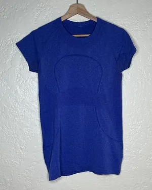 Lululemon Swiftly Tech Short Sleeve Crew Heathered Larkspur Blue Purple Size 8 thumbnail 1