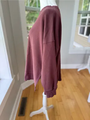 Aerie Rosewood Oversized Baggy Crewneck Sweatshirt Size Small thumbnail 2