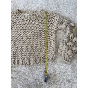 Olivaceous Women's Cream Knit Bobble Sleeve Pullover Sweater Size L‎ thumbnail 7