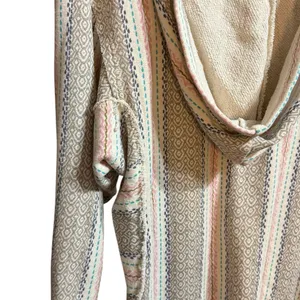 Billabong Baja Striped Textured Knit Hoodie Top Boho Surf Beach Pullover Sz‎ M thumbnail 6