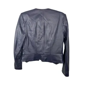 Vintage Zelda Genuine Lamb Leather Jacket Blue Violet Purple Cropped Blazer thumbnail 6