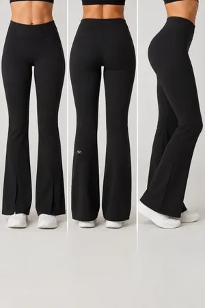 Alo Yoga Black High Waist Flare Leggings Size Unknown Y2K Pilates thumbnail 2