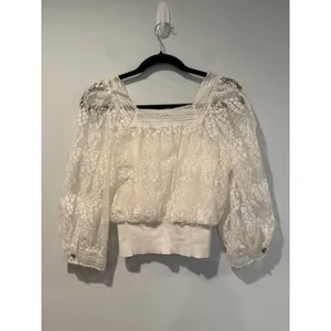 Lace Coquette Top Womens Small** Sheer Dainty Fairy Cottage Romantic Twee Travel thumbnail 2