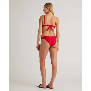 Quince Italian Scoop‎ Neck Bikini Top Cherry Red NEW Womens XS thumbnail 2