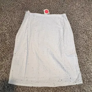 Boden White Eyelet Cotton Midi‎ Skirt Floral Broderie Anglaise Size US 6R NEW thumbnail 4