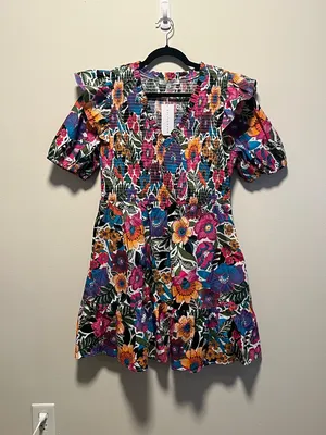 BALTIC BORN (NWT) Kyrie Puff Sleeve Short Dress, Multicolor Floral, Size XL thumbnail 3