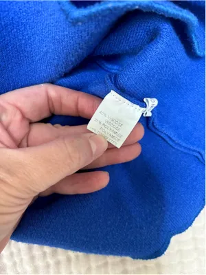 Women's Peace n' love Blue Scalloped Crew Neck Sweater Button S Wool Viscose thumbnail 4