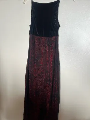 Roberta Vintage Burgundy Floral Mesh Whimsigoth, 90s Whimsigoth, Vampy Grunge thumbnail 2