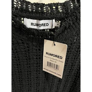 Anthropologie NWT Medium Rumored Black Beyond the Sea Fishnet Knit Mini Dress thumbnail 8