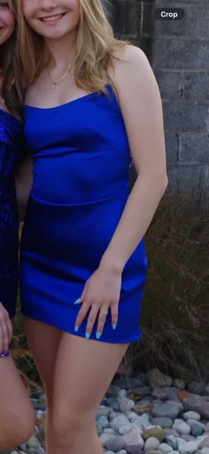 Blue Mac Duggal Homecoming Dress thumbnail 2