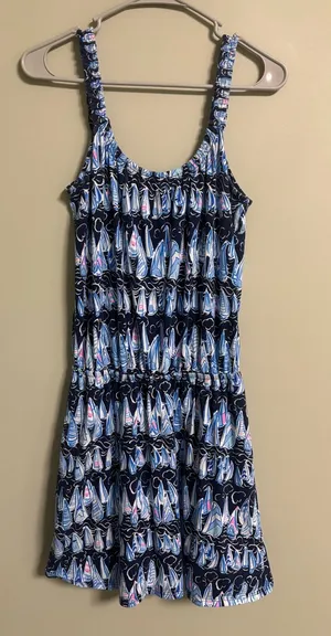 Lilly Pulitzer Loro Romper Low Tide Navy Sails Stripes Size Small Resort Beach thumbnail 1