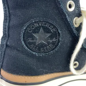 Converse Chuck Taylor All Star Raw Edge Black Platform High Top Sneakers Sz 5.5 thumbnail 6