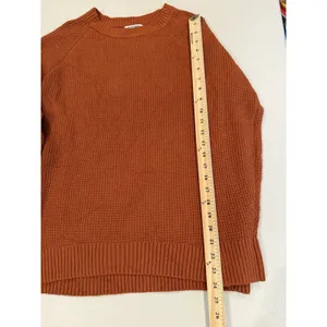 Old Navy So Soft Waffle Knit Sweater Small Burnt Orange Stretch Minimal Work thumbnail 5