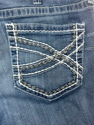 Ariat Real Denim Women’s Marine Blue Entwined Mid Rise Bootcut Jeans Size 32R thumbnail 9