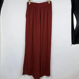 Zara Terracotta Orange Flowy Wide Leg Silky Satin Stretchy Pants Size Medium thumbnail 5