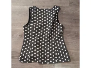 Maeve By Anthropologie Black White Polka Dot Tank Size Small thumbnail 5
