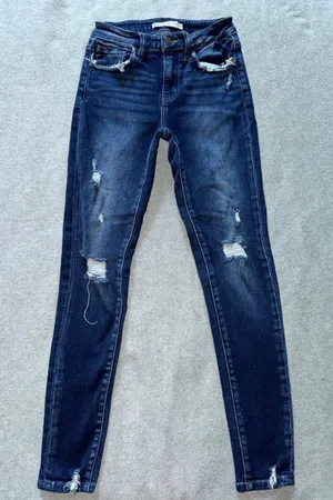 KanCan Women's Distressed Denim Blue Skinny Jeans Size‎ 24 thumbnail 1