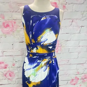 Weston Anthropologie sleeveless purple floral tulip hem maxi dress thumbnail 5