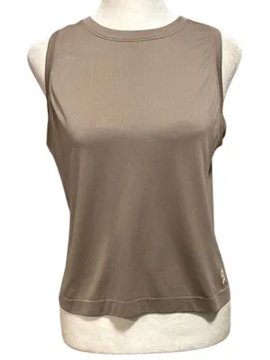 Peloton Women’s Size XS S Tank Top Sleeveless Shirt Workout Athletic Taupe thumbnail 1