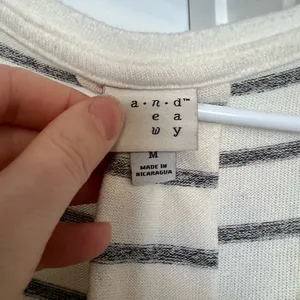 a new day White and Gray Striped Long Sleeve Tee thumbnail 2