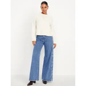 Old Navy Extra High Rise Wide Leg Denim Secret Pockets Jeans Size 12 thumbnail 14