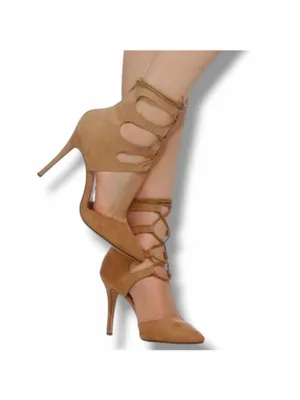 Shoe Republic LA Tan Suede Gladiator Styled Stiletto thumbnail 2