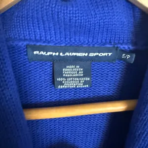 Ralph Lauren Sport Blue Cotton Knit Shawl Collar Long Sleeve Preppy Sweater S thumbnail 7