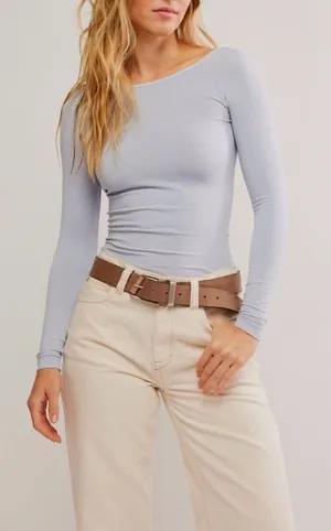 Free People Low Open Back Long Sleeve Layering Shirt Women’s Size XS - Small thumbnail 1