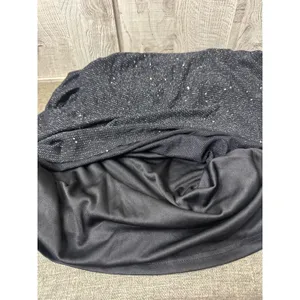 Womens M Black Sparkly Cowl Neck Open Back Long Sleeve Sexy Mini Cocktail Dress thumbnail 3