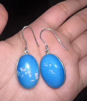925 Silver Doublet Opal Gemstone Handmade Drop Dangle Earrings Jewelry Gift 1.72" thumbnail 2