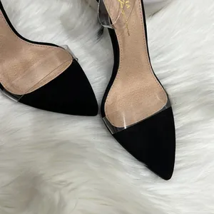 🖤🖤BLACK SUEDE HEELS Black Size 7 thumbnail 11