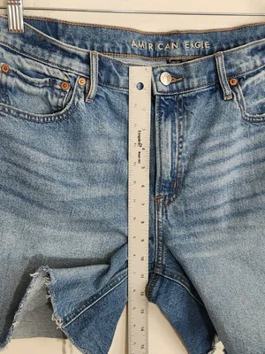 American Eagle Strigid Relaxed Cutoff Jean Shorts Size 12 thumbnail 8