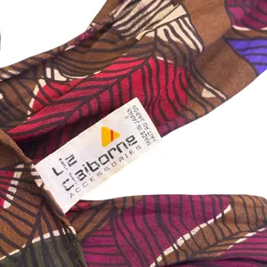 VTG Made‎ in Japan 100% Silk Scarf Ethnic Print Liz Claiborne Earthy BOHO 53" thumbnail 3