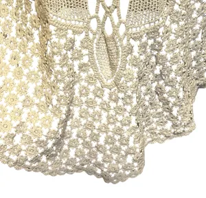 Urban Mangoz NWT Crochet Lace Tie Front Cardigan Coverup Cream X-Large thumbnail 7