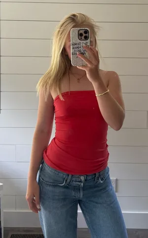 Aritzia Contour Orange Tube Top thumbnail 1