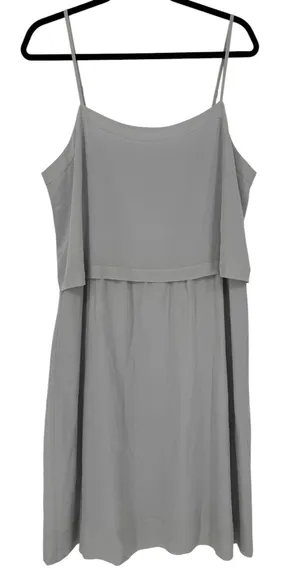 NWT Madewell Womens Silk Camisole Overlay Slip Dress‎ Fog Grey Size 14 Feminine thumbnail 1