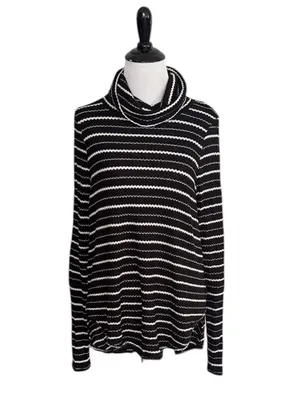 We the Free People Drippy Thermal Striped Turtleneck Size Small thumbnail 2