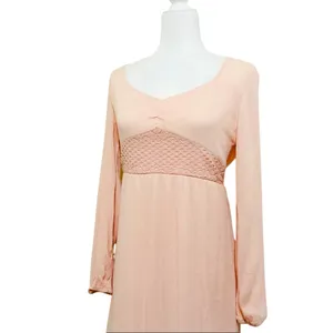 Prómesa Sweetheart Long Sleeve Blush Pink Lace Maxi Dress SM Cottage Boho thumbnail 2