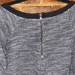 Mossimo Supply Co Black White Knit Back-Zip Sweatshirt Women's Size XL thumbnail 6