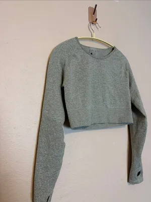 ACTA Seamless Crop Top‎ Green Size Large thumbnail 2