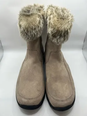 L.L.Bean Winter Snow Boots Suede Faux Fur Trim Cozy Outdoor Hiking Women’s 7.5 M thumbnail 3