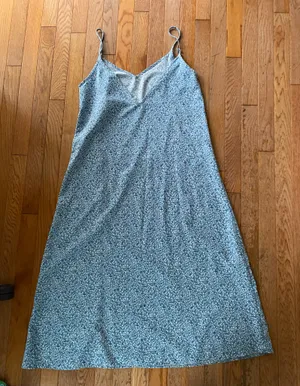 white and blue floral maxi shift dress thumbnail 6