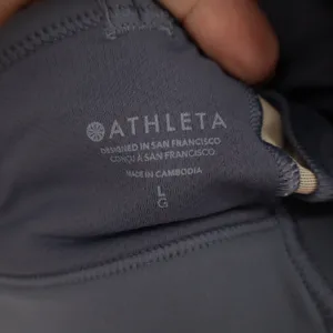 Athleta Vital Cinch Bra Slate Blue Grey Light Impact Sports Bra A-C Cup Large thumbnail 6