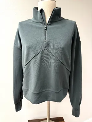 7 Diamonds Rev Crop Quarter Zip Green Size L thumbnail 4