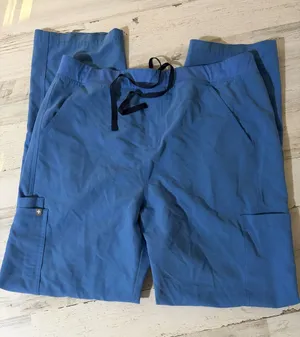Figs Women's Light Blue Cargo Scrub Pants with Drawstring Size XL thumbnail 1