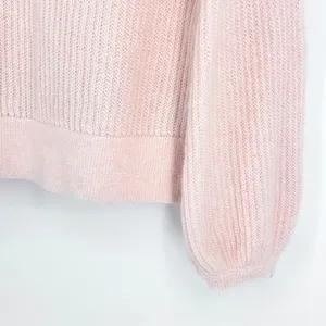 Boden Francesca Sweater Women's L Balloon Sleeve Rib Knit Mohair Knit Pink Large thumbnail 7