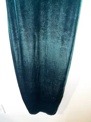 The Vintage Shop Velvet Spaghetti Strap Slip Dress in Deep Green thumbnail 3