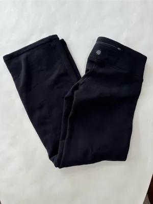 Athleta Low Rise Polartec Fleece Lined Cozy Stretch Pants 31" Black Small thumbnail 3