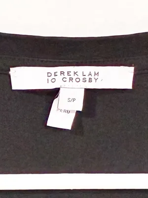 Derek Lam 10 Crosby Black V-Neck Roll Tab Sleeve T-Shirt Size Small thumbnail 3