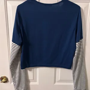 ROMWE Blue Halloween Pumpkin Long Sleeve Tee thumbnail 2